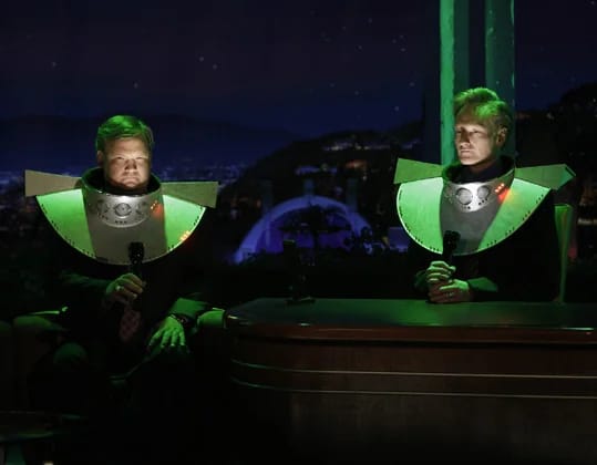 Conan O’Brien and Andy Richter’s “In the Year 2000” sketch.