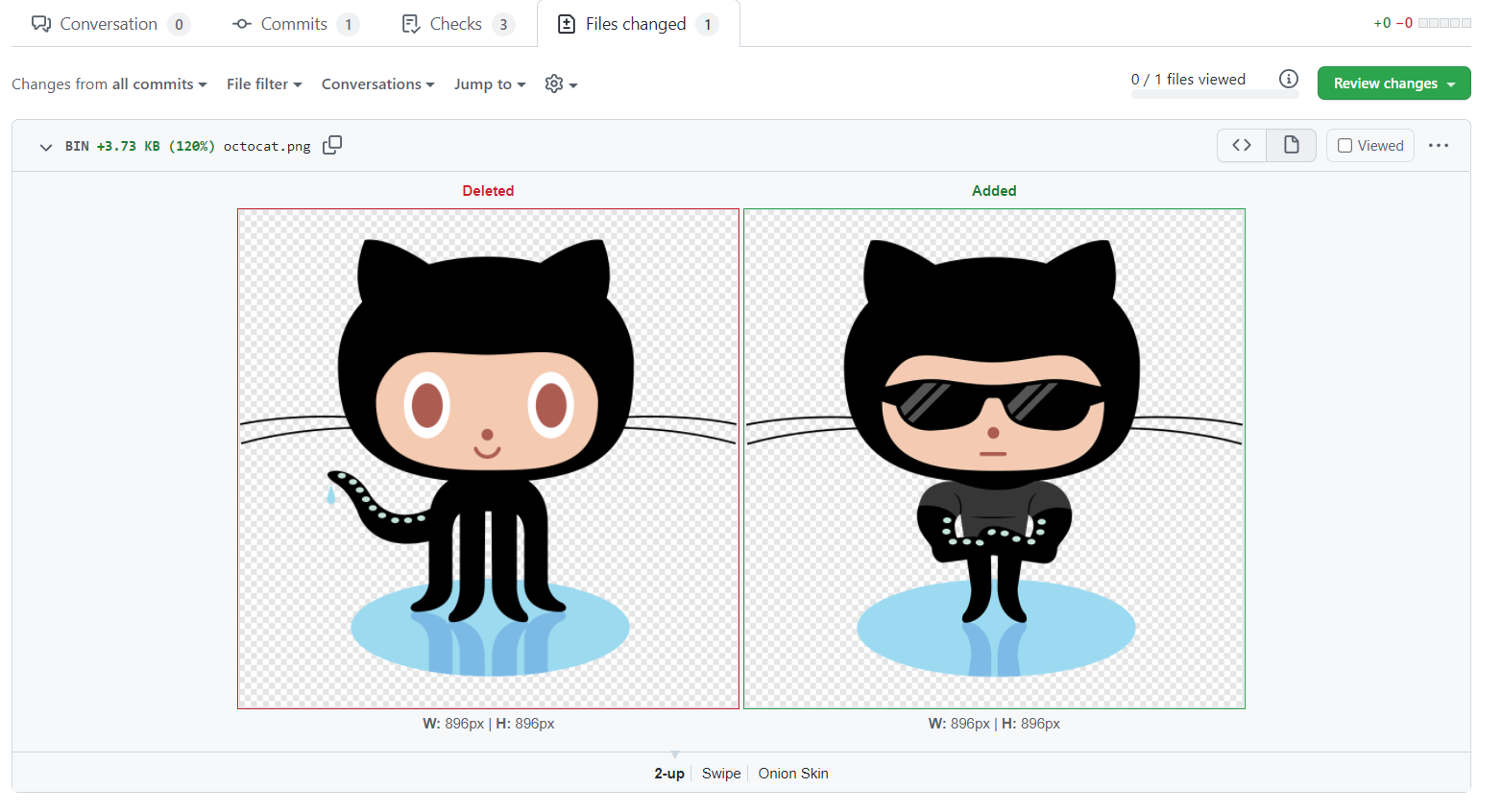 GitHub’s image diff tool